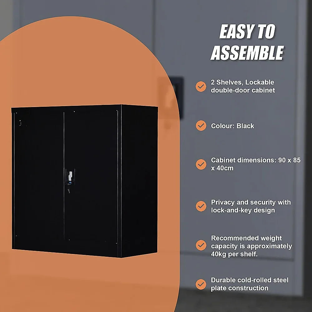 Two-Door Shelf Office Gym Filing Storage Locker Cabinet Safe - Mekamart Australia
