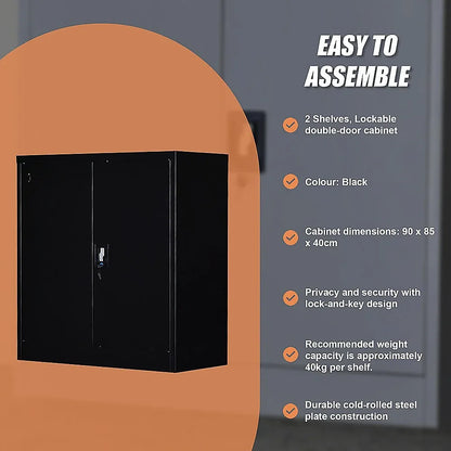 Two-Door Shelf Office Gym Filing Storage Locker Cabinet Safe - Mekamart Australia