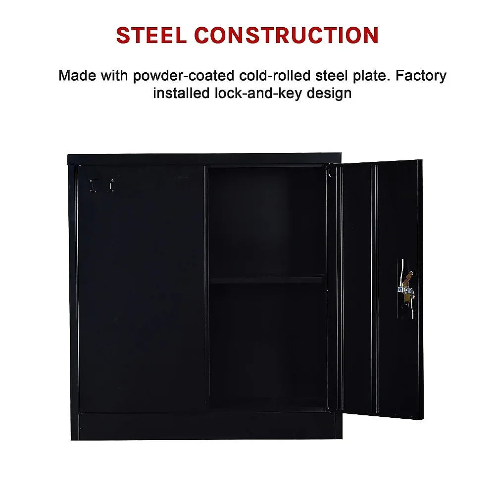 Two-Door Shelf Office Gym Filing Storage Locker Cabinet Safe - Mekamart Australia