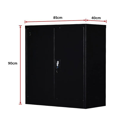 Two-Door Shelf Office Gym Filing Storage Locker Cabinet Safe - Mekamart Australia