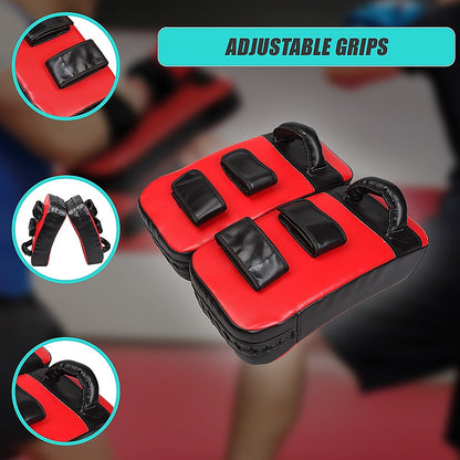 2 x Thai Boxing Punch Focus Pad Mitts Training Strike Shields Set