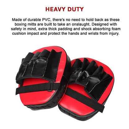 2 x Thai Boxing Punch Focus Gloves Kit Training Red & Black Pads