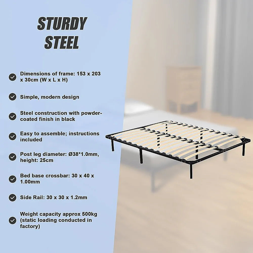 Queen Metal Bed Frame - Bedroom Furniture - Mekamart Australia