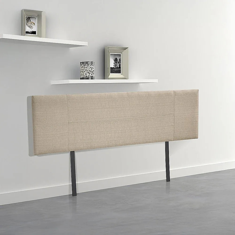 Linen Fabric King Bed Headboard Bedhead - Beige - Mekamart Australia