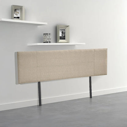 Linen Fabric King Bed Headboard Bedhead - Beige - Mekamart Australia