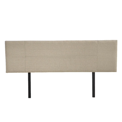 Linen Fabric King Bed Headboard Bedhead - Beige - Mekamart Australia