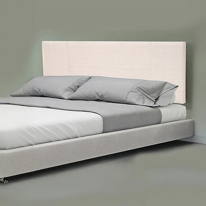 Linen Fabric Queen Bed Headboard Bedhead - Beige - Mekamart Australia