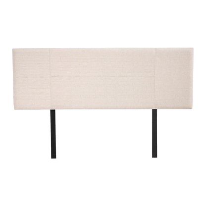 Linen Fabric Queen Bed Headboard Bedhead - Beige - Mekamart Australia