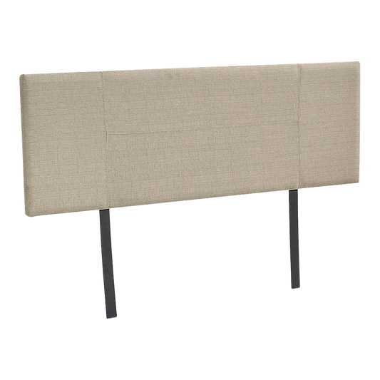 Linen Fabric Double Bed Headboard Bedhead - Beige - Mekamart Australia