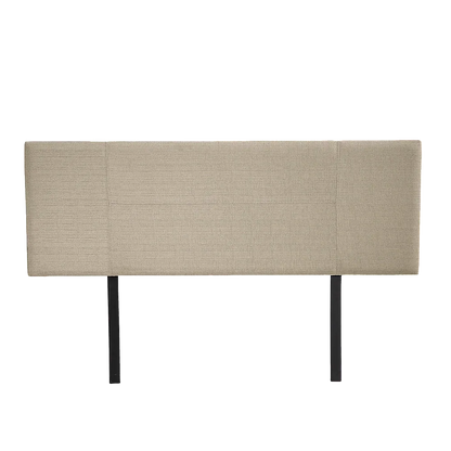 Linen Fabric Double Bed Headboard Bedhead - Beige - Mekamart Australia