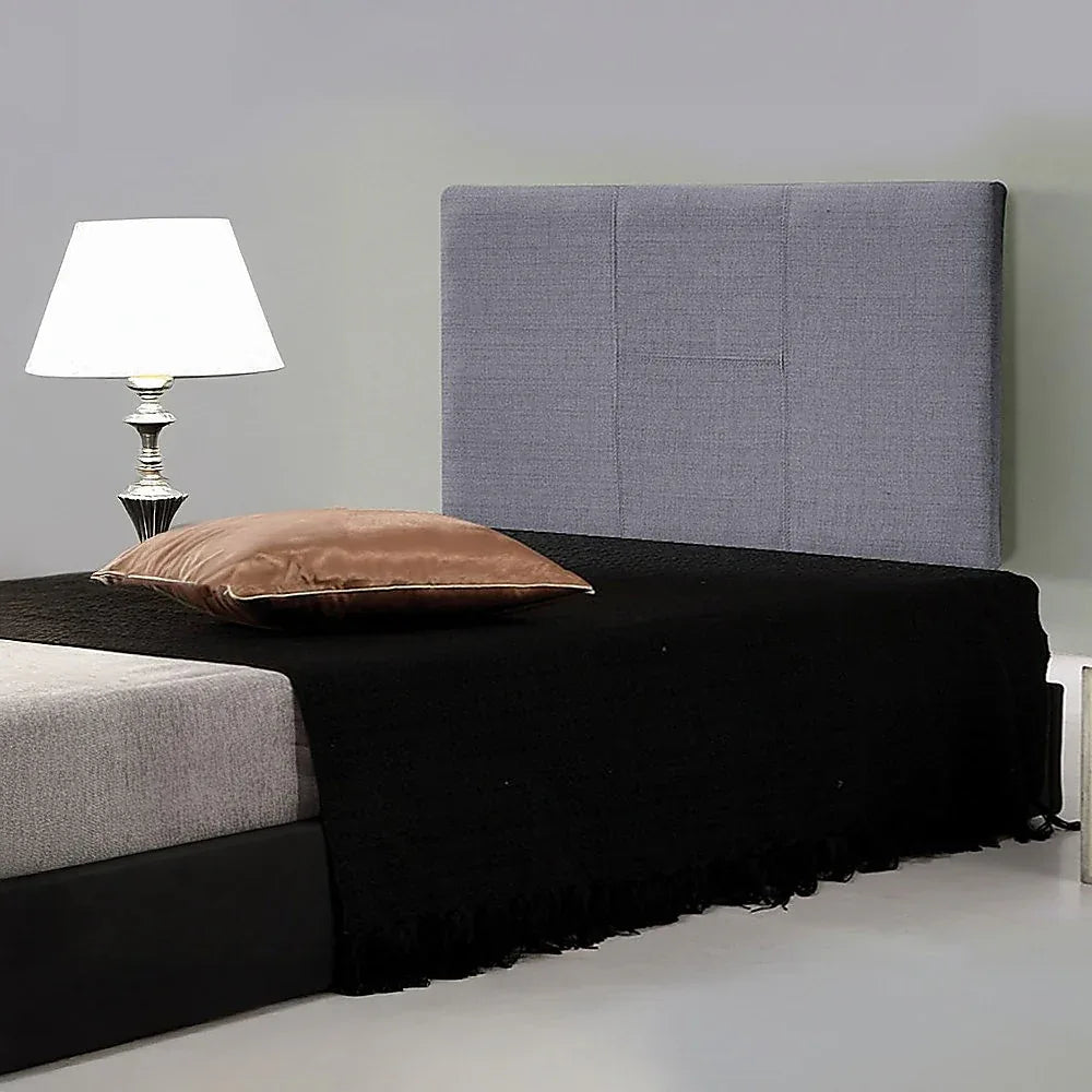 Linen Fabric Single Bed Headboard Bedhead - Grey - Mekamart Australia