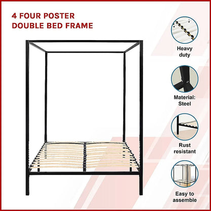 4 Four Poster Double Bed Frame - Mekamart Australia