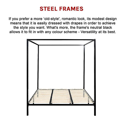 4 Four Poster King Bed Frame - Mekamart Australia