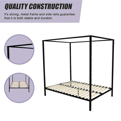 4 Four Poster Queen Bed Frame - Mekamart Australia