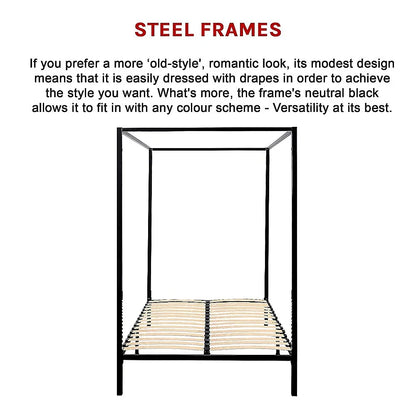4 Four Poster Queen Bed Frame - Mekamart Australia