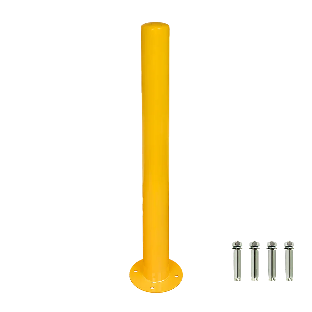 Yellow Heavy Duty Steel Bollard Post - Mekamart Australia