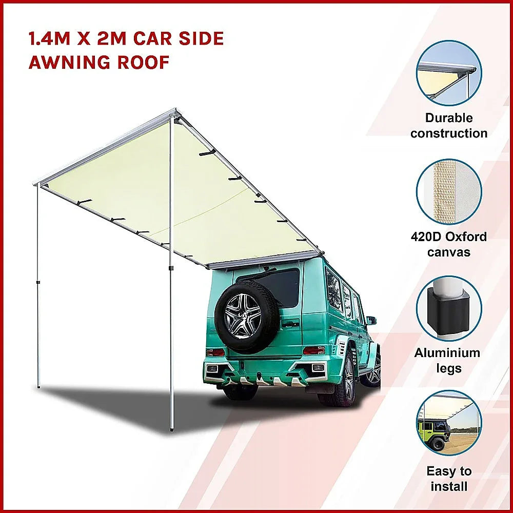 1.4m x 2m Car Side Awning Roof - Mekamart Australia