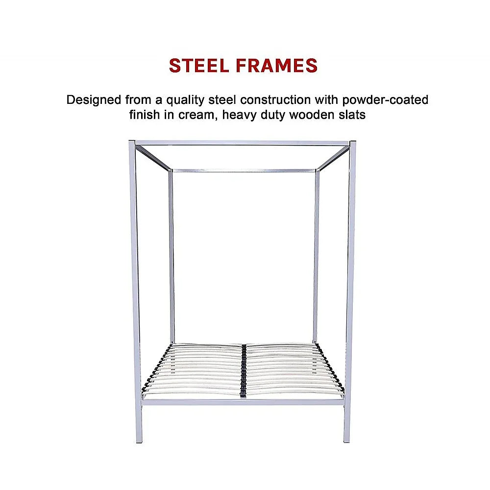 4 Four Poster Queen Bed Frame - Mekamart Australia