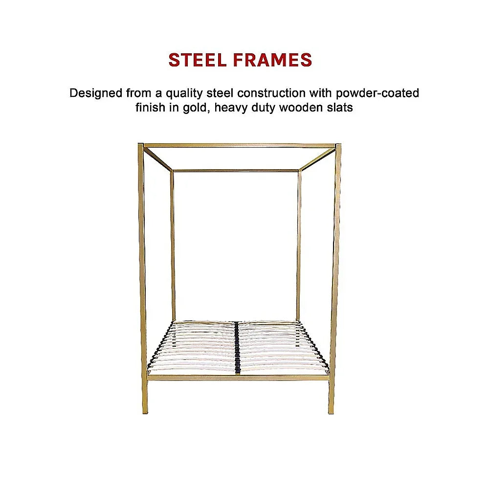 4 Four Poster Queen Bed Frame - Mekamart Australia