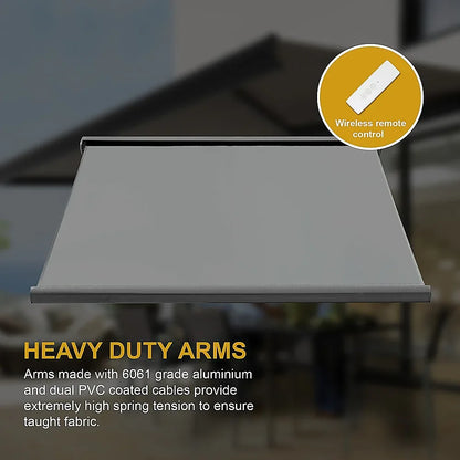 4.0m x 3.0m Retractable Folding Arm Awning Heavy Duty Full Cassette Motorised - Mekamart Australia