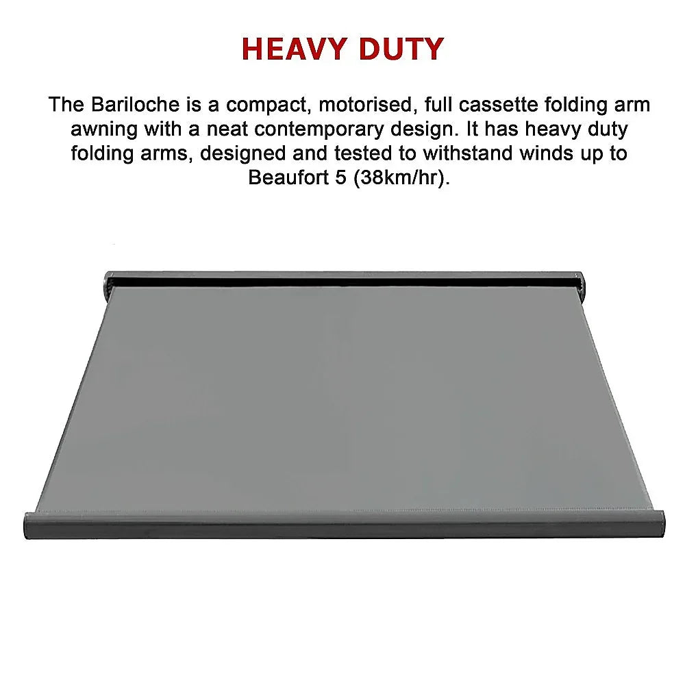 4.0m x 3.0m Retractable Folding Arm Awning Heavy Duty Full Cassette Motorised - Mekamart Australia