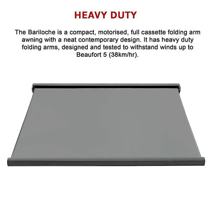 4.0m x 3.0m Retractable Folding Arm Awning Heavy Duty Full Cassette Motorised - Mekamart Australia
