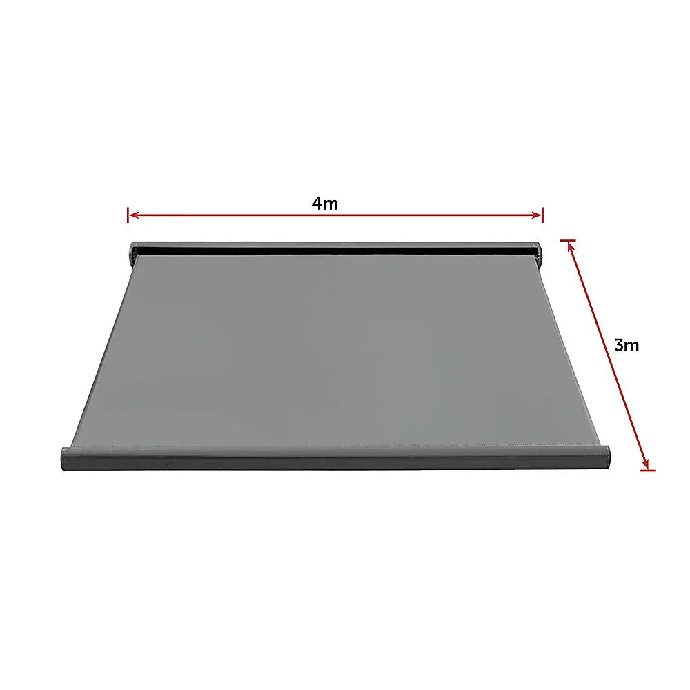 4.0m x 3.0m Retractable Folding Arm Awning Heavy Duty Full Cassette Motorised - Mekamart Australia