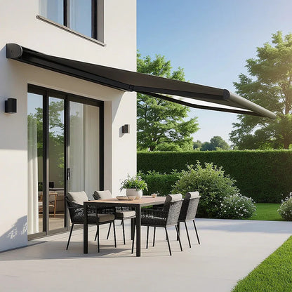 4.0m x 3.0m Retractable Folding Arm Awning Heavy Duty Full Cassette Motorised - Mekamart Australia