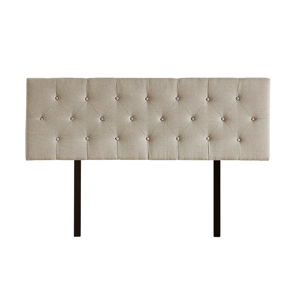 Linen Fabric Queen Bed Deluxe Headboard Bedhead - Beige - Mekamart Australia