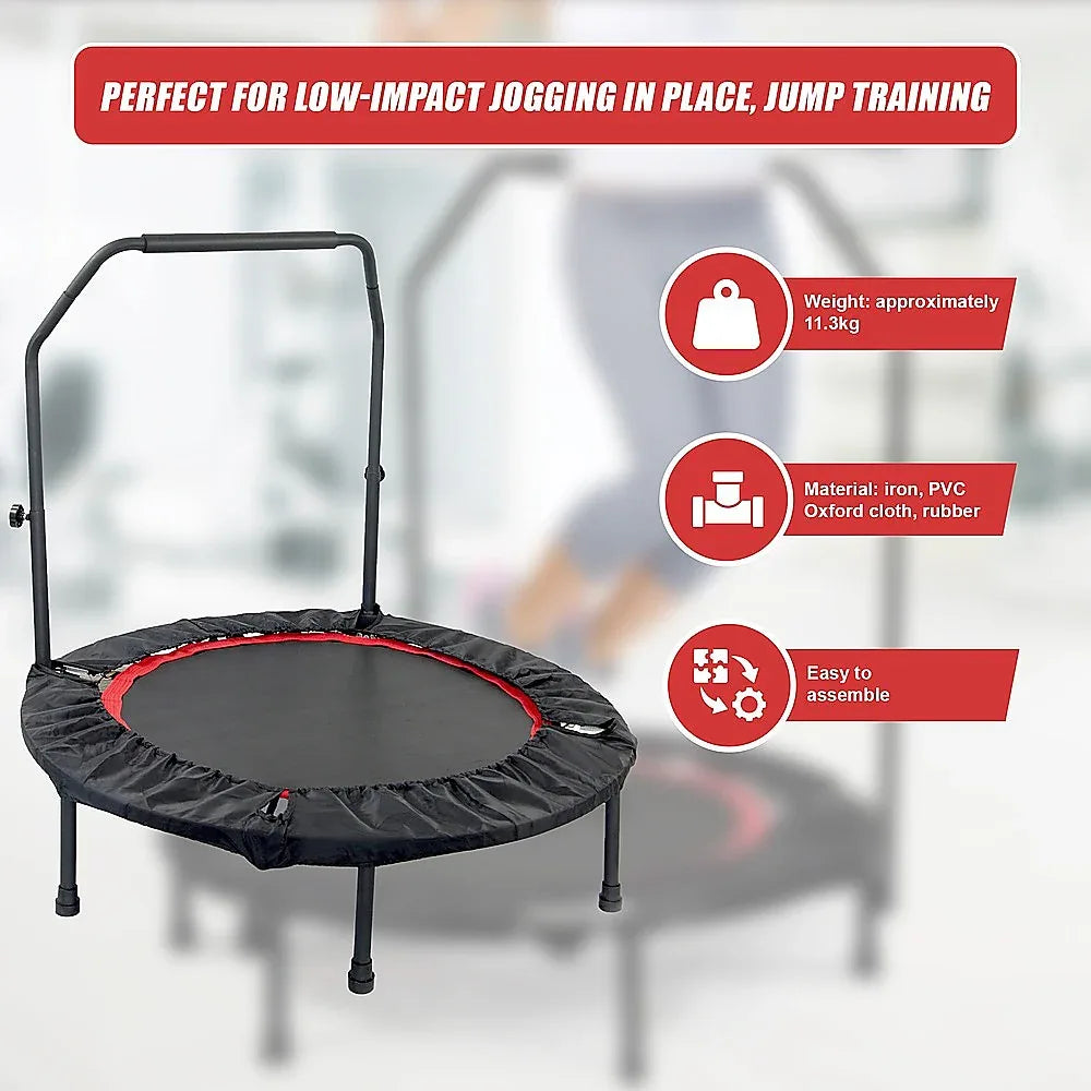 Mini Rebounder Trampoline with Adjustable Handle – Fitness Bounce Trainer - Mekamart Australia
