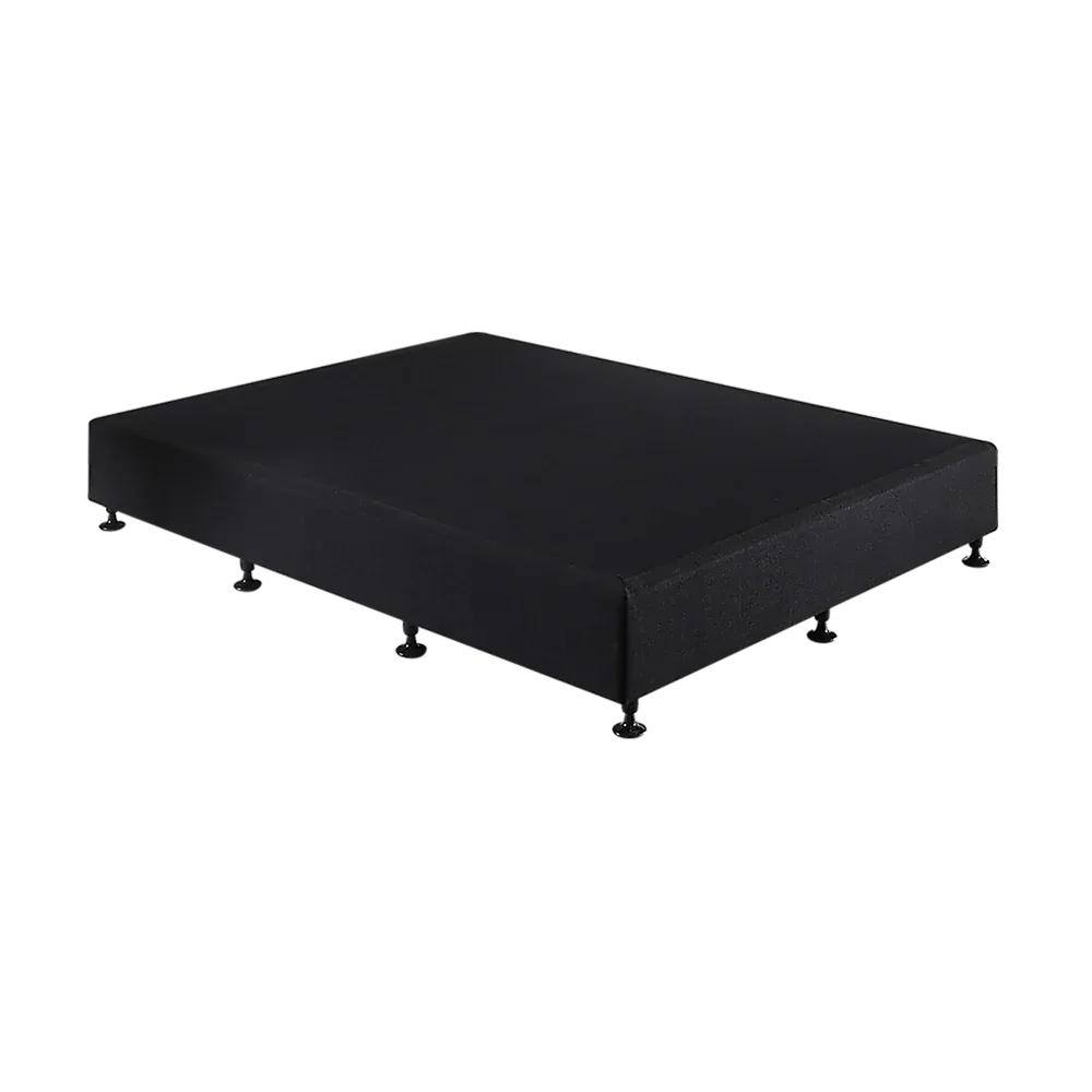 Palermo King Single Ensemble Bed Base Midnight Black Linen Fabric - Mekamart Australia