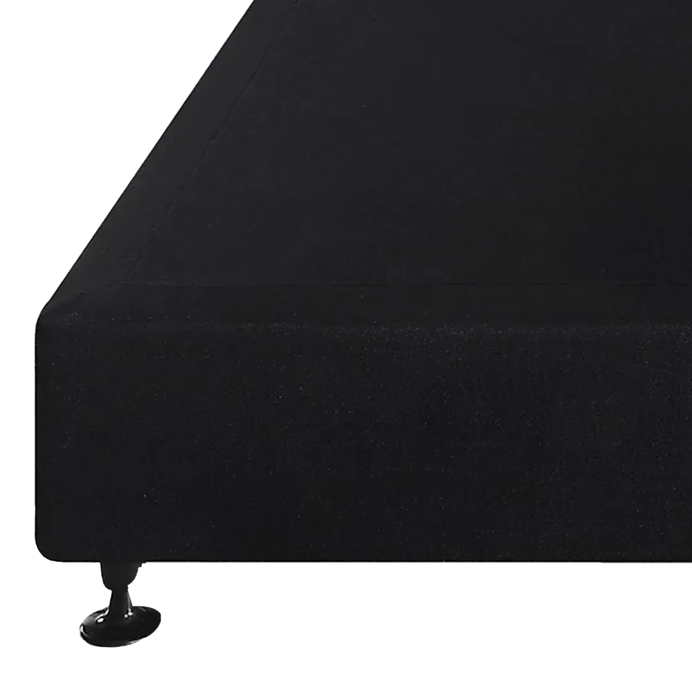 Palermo King Single Ensemble Bed Base Midnight Black Linen Fabric - Mekamart Australia