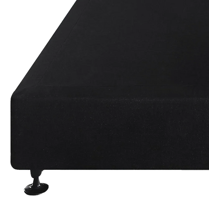 Palermo King Single Ensemble Bed Base Midnight Black Linen Fabric - Mekamart Australia