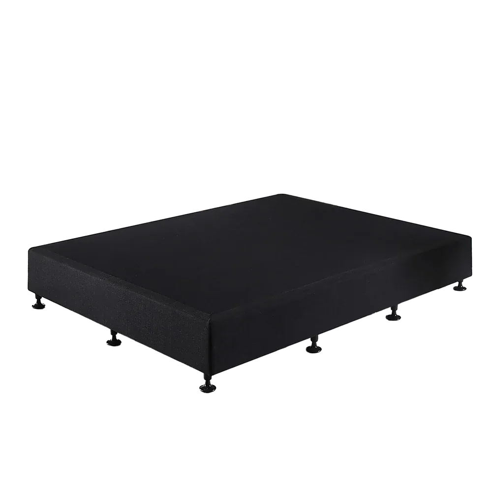 Palermo King Single Ensemble Bed Base Midnight Black Linen Fabric - Mekamart Australia