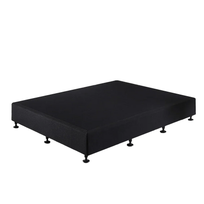 Palermo King Single Ensemble Bed Base Midnight Black Linen Fabric - Mekamart Australia