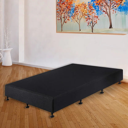 Palermo King Single Ensemble Bed Base Midnight Black Linen Fabric - Mekamart Australia