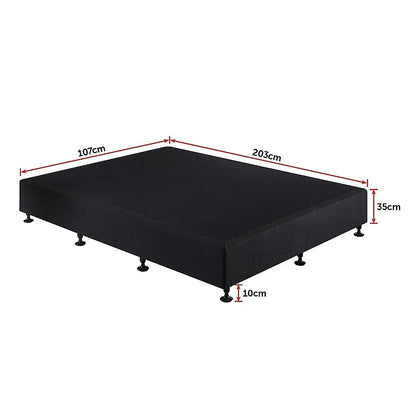 Palermo King Single Ensemble Bed Base Midnight Black Linen Fabric - Mekamart Australia
