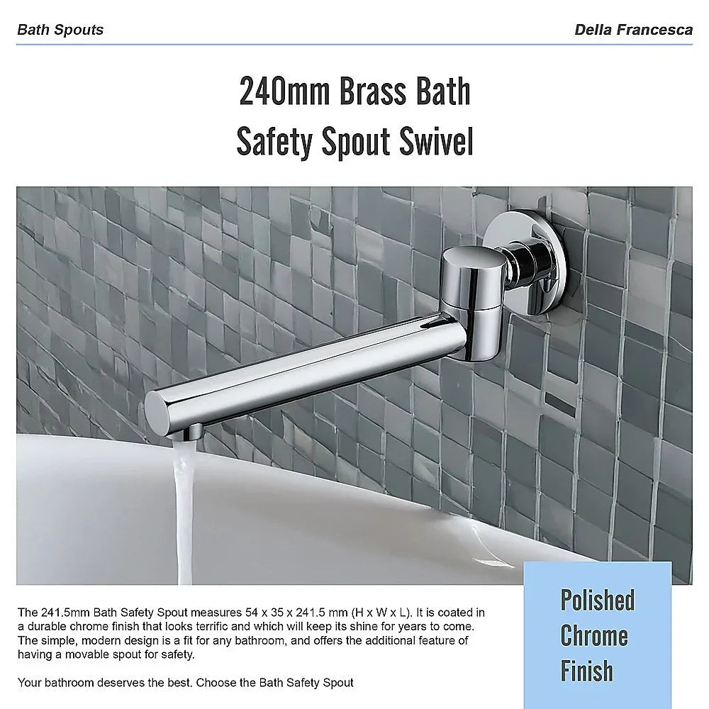 240mm Brass Bath Safety Spout Swivel - Mekamart Australia