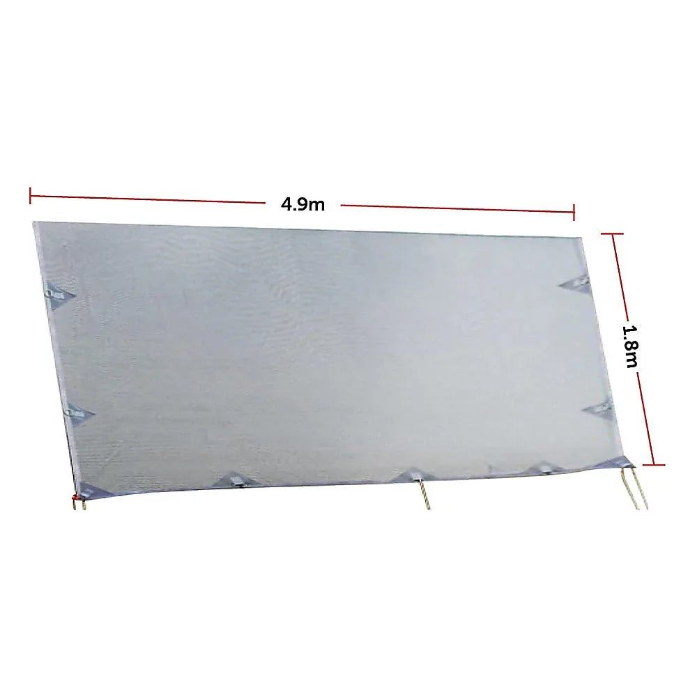 4.9m Caravan Privacy Screen Side Sunscreen Sun Shade for 17' Roll Out Awning - Mekamart Australia