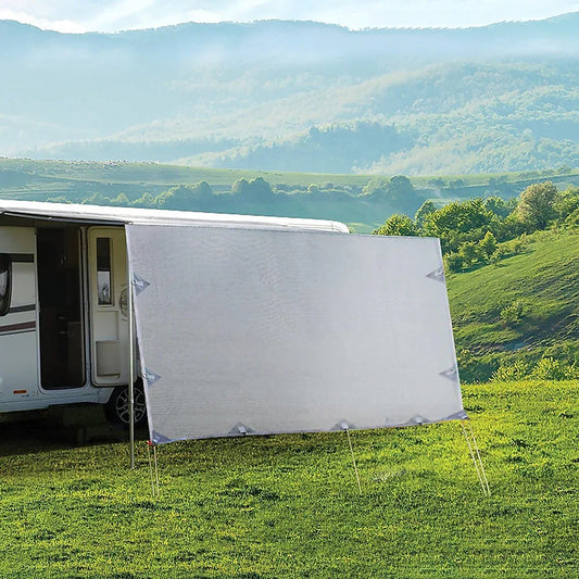 3.4m Caravan Privacy Screen Side Sunscreen Sun Shade for 12' Roll Out Awning - Mekamart Australia