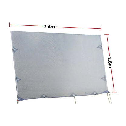 3.4m Caravan Privacy Screen Side Sunscreen Sun Shade for 12' Roll Out Awning - Mekamart Australia