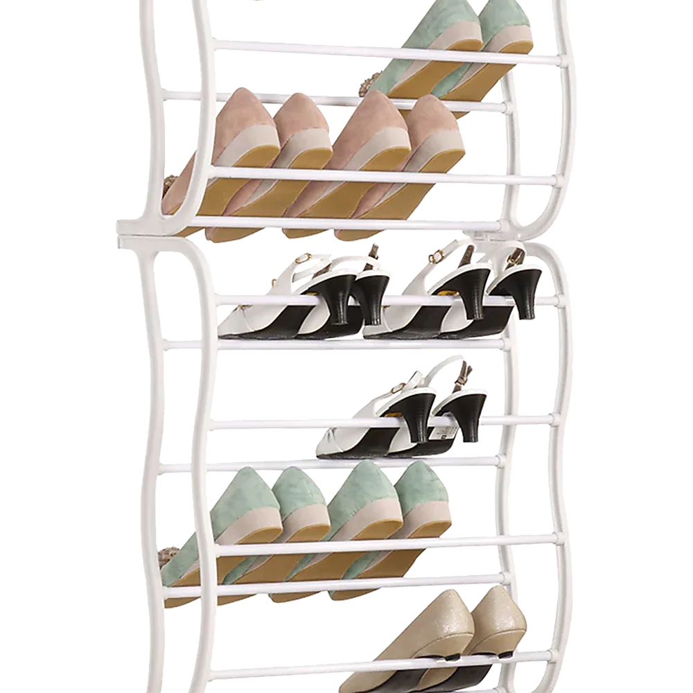 36 Pair Shoe Holder Organiser Over The Door Hanging Shelf Rack Storage Hook - Mekamart Australia