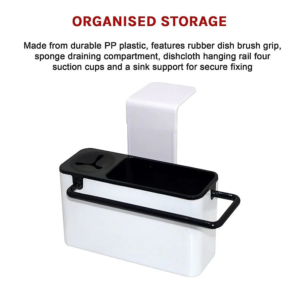 Sink Aid Self Draining Caddy Kitchen Sponges Brush Soap - Mekamart Australia