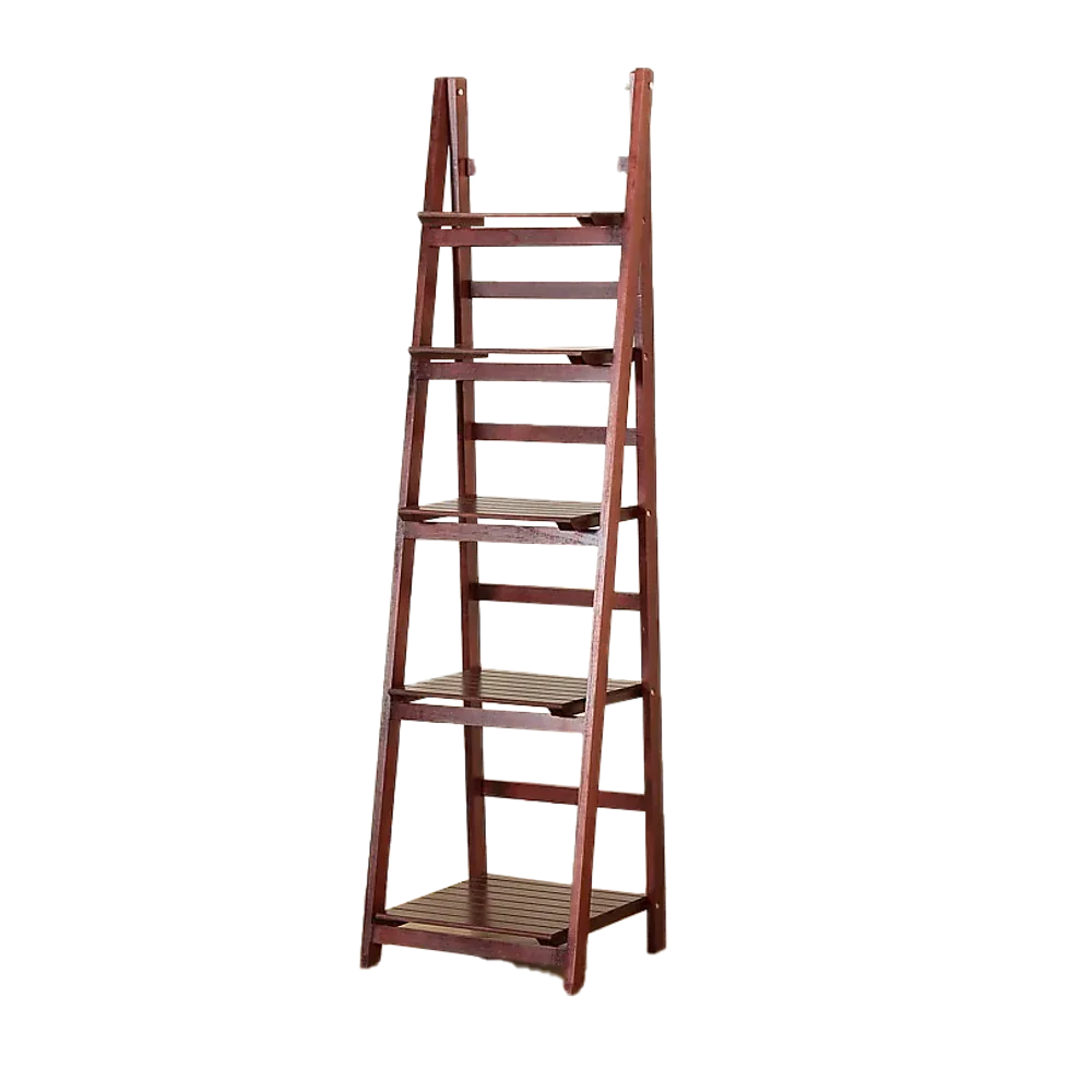 5 Tier Wooden Ladder Shelf Stand Storage Book Shelves Shelving Display Rack - Mekamart Australia