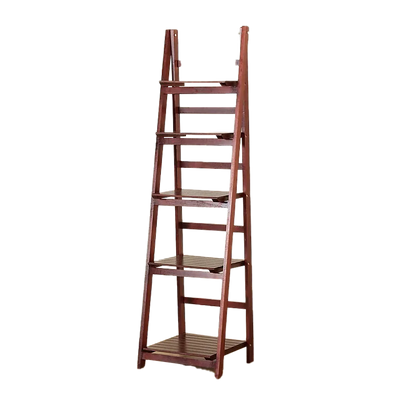 5 Tier Wooden Ladder Shelf Stand Storage Book Shelves Shelving Display Rack - Mekamart Australia