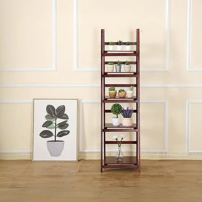 5 Tier Wooden Ladder Shelf Stand Storage Book Shelves Shelving Display Rack - Mekamart Australia