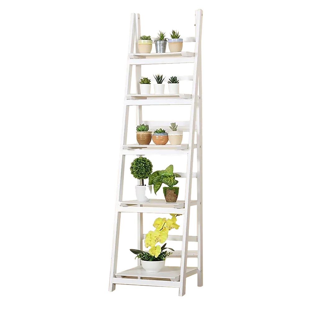 5 Tier Wooden Ladder Shelf Stand Storage Book Shelves Shelving Display Rack - Mekamart Australia