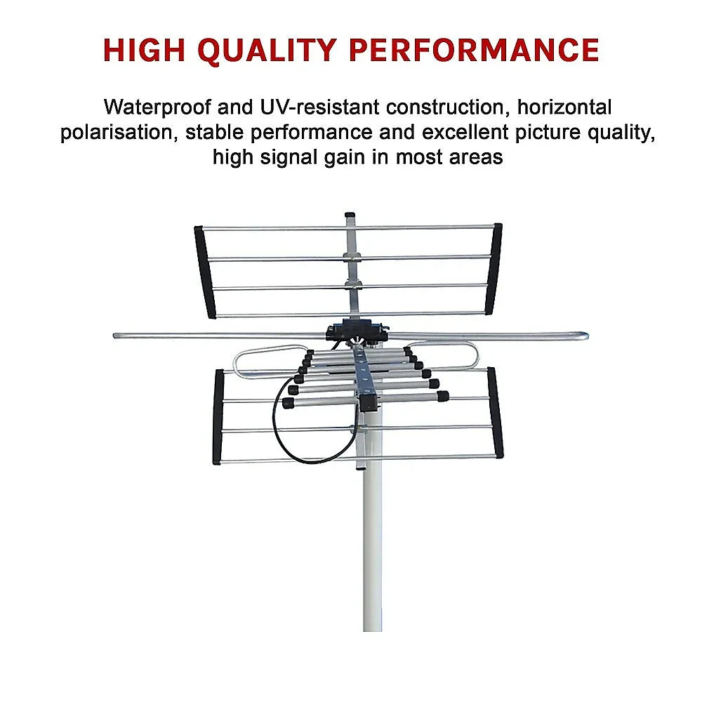Digital TV Outdoor Antenna Aerial UHF VHF FM AUSTRALIAN Signal Amplifier Booster - Mekamart Australia
