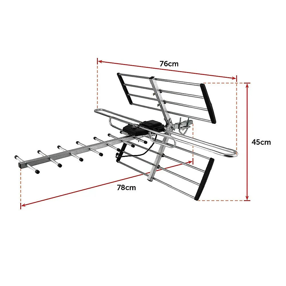 Digital TV Outdoor Antenna Aerial UHF VHF FM AUSTRALIAN Signal Amplifier Booster - Mekamart Australia