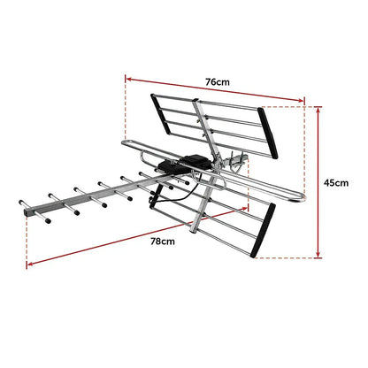 Digital TV Outdoor Antenna Aerial UHF VHF FM AUSTRALIAN Signal Amplifier Booster - Mekamart Australia